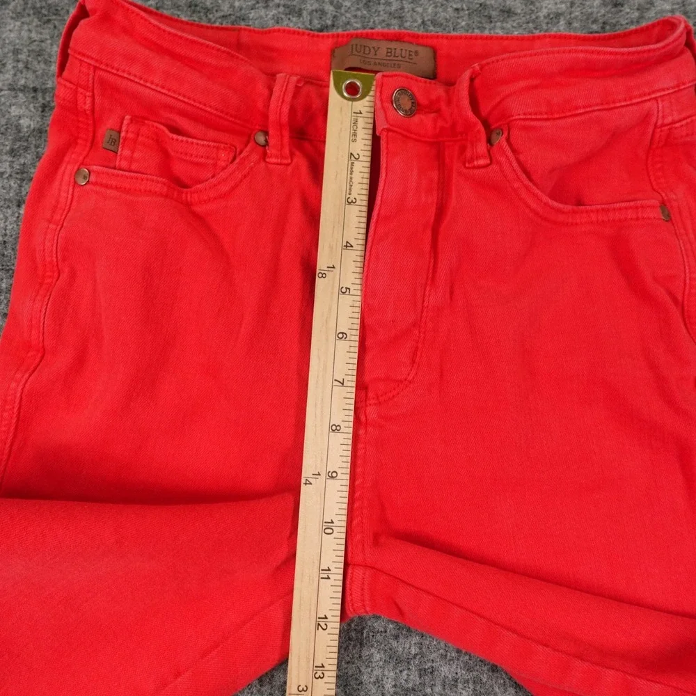 Judy Blue Shorts‎ Womens Large Red Bermuda Tummy Control Garment Dyed JB150279